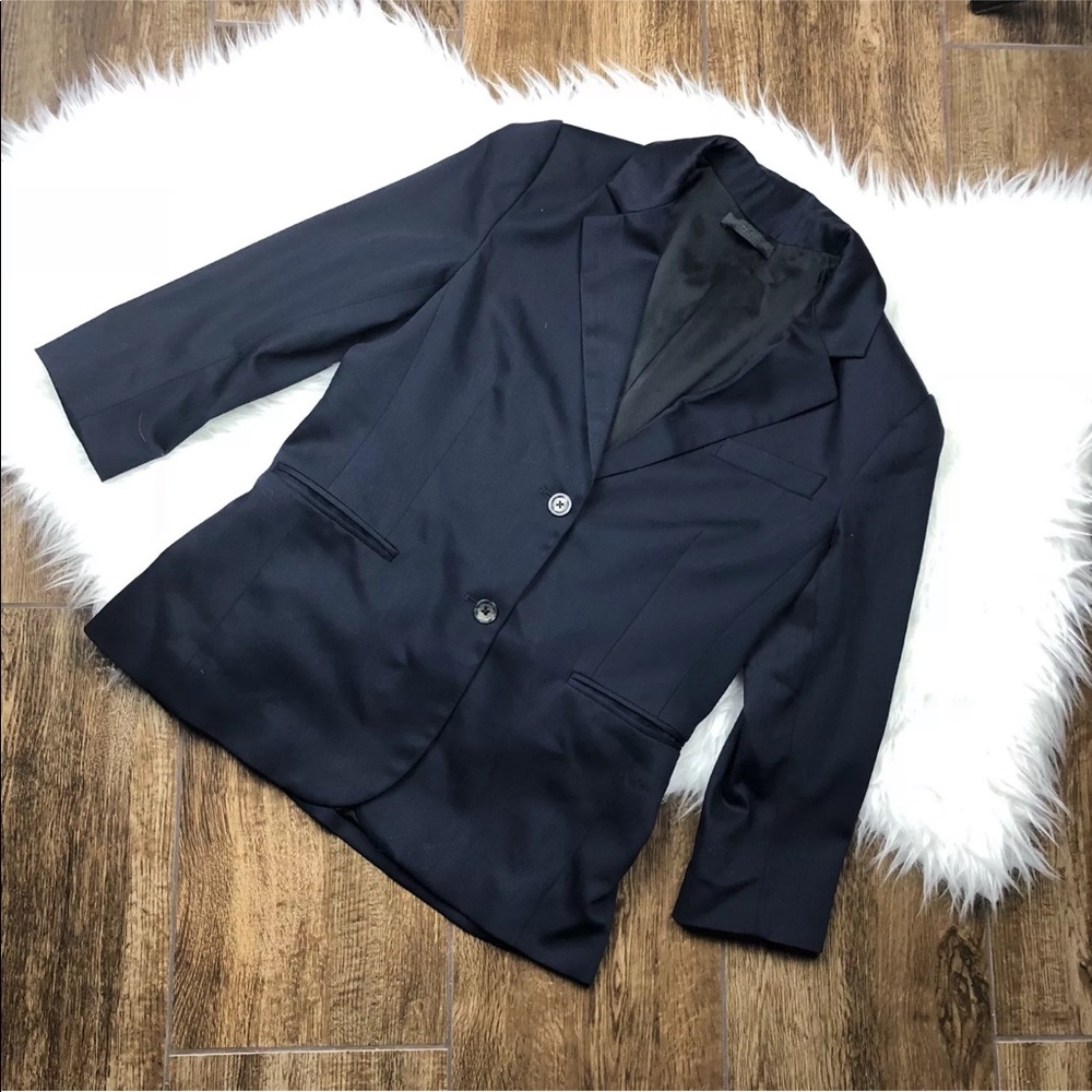 The Row navy blue wool-blend Schoolboy blazer - Picture 4 of 8